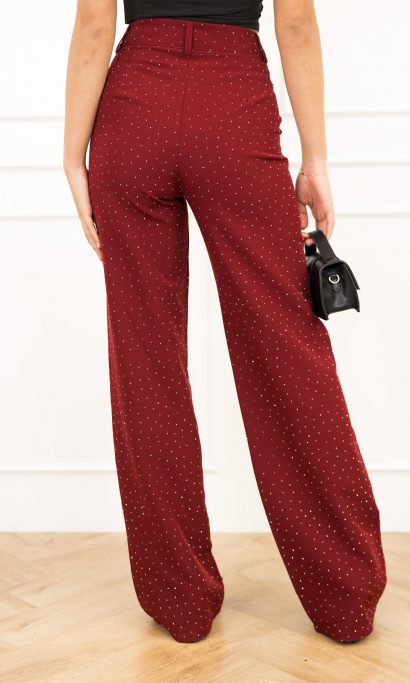 Miley strass pantalon bordeaux