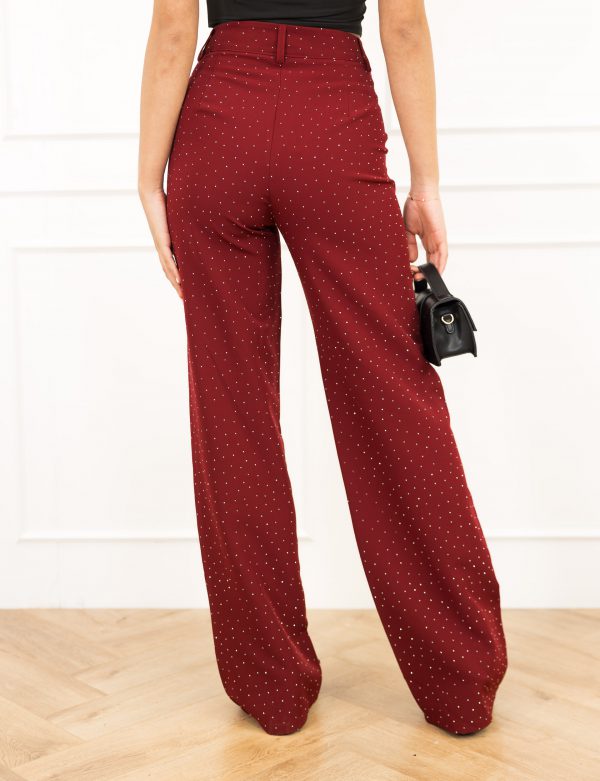 Miley strass pantalon bordeaux