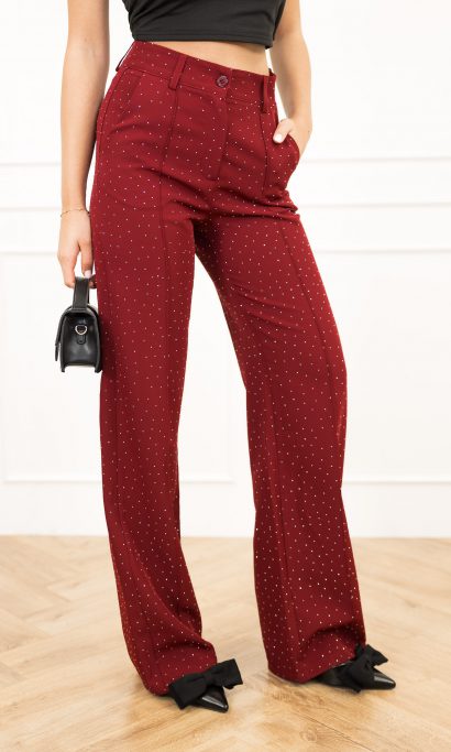 Miley strass pantalon bordeaux