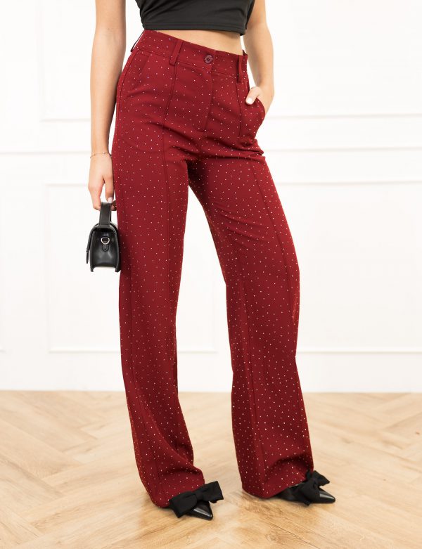 Miley strass pantalon bordeaux