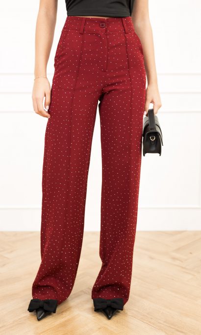 Miley strass pantalon bordeaux