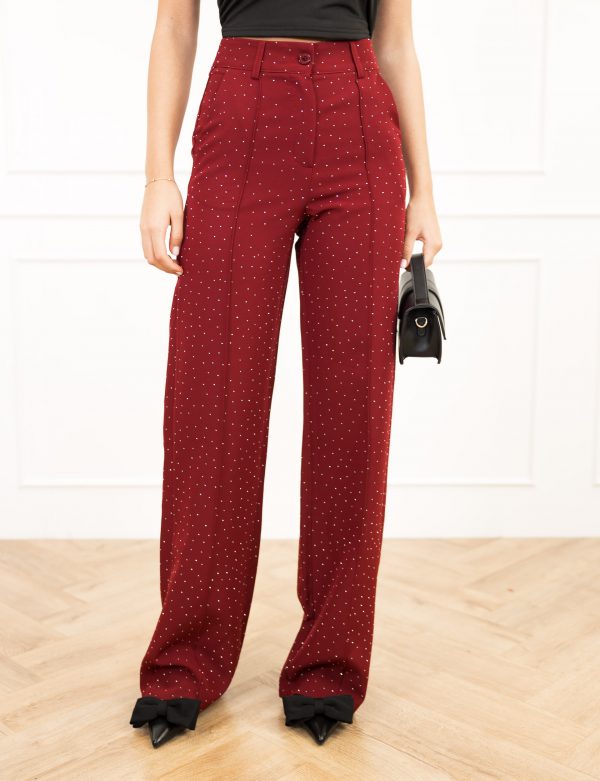 Miley strass pantalon bordeaux