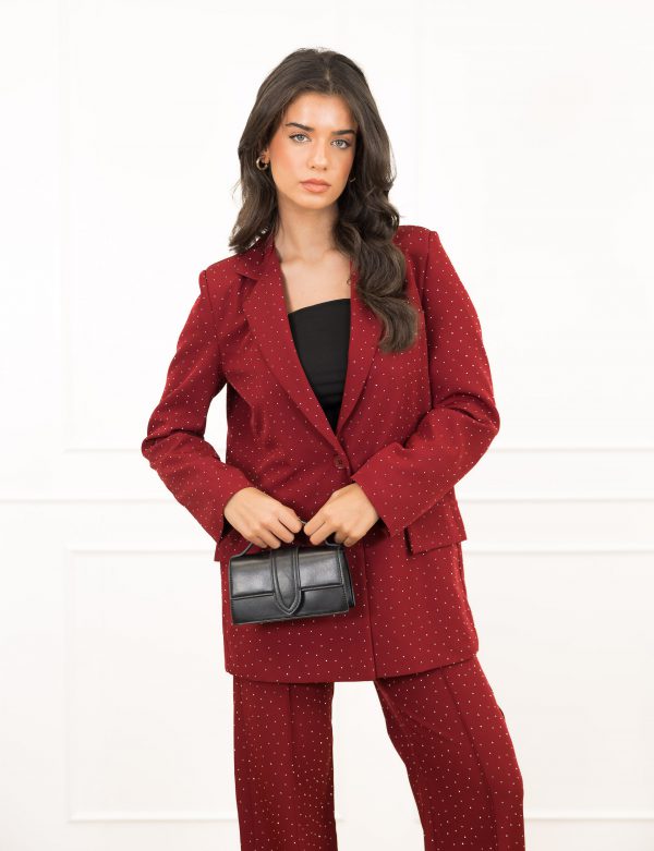 Miley strass blazer bordeaux