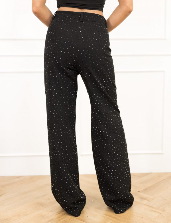 Miley strass pantalon zwart