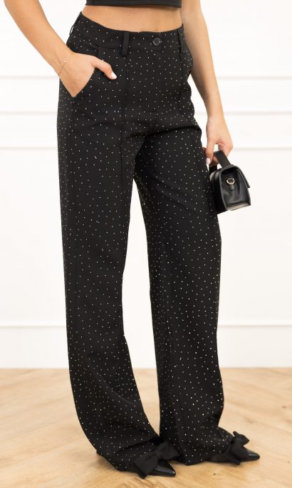 Miley strass pantalon zwart