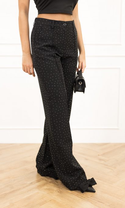 Miley strass pantalon zwart