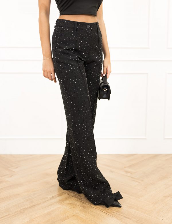 Miley strass pantalon zwart