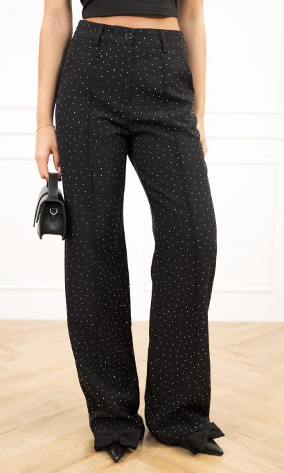 Miley strass pantalon zwart