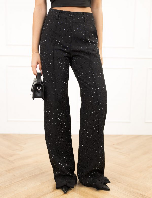 Miley strass pantalon zwart