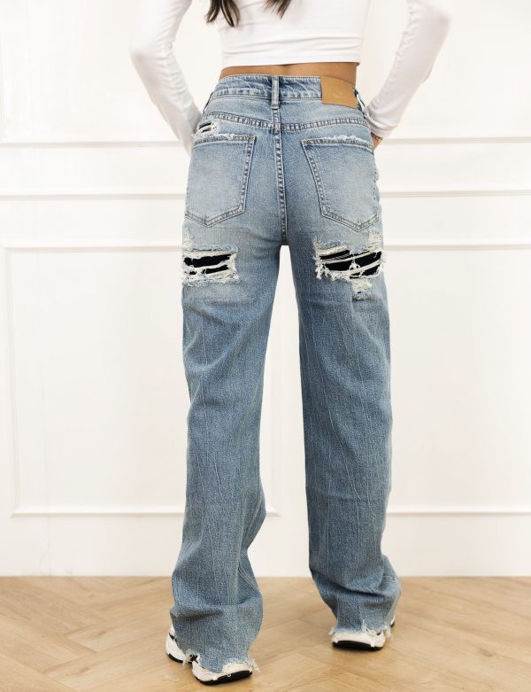 Aiva wide leg jeans donker blauw