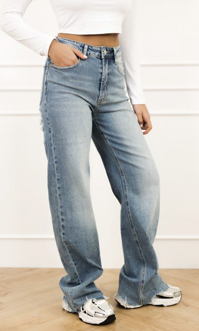 Aiva wide leg jeans donker blauw