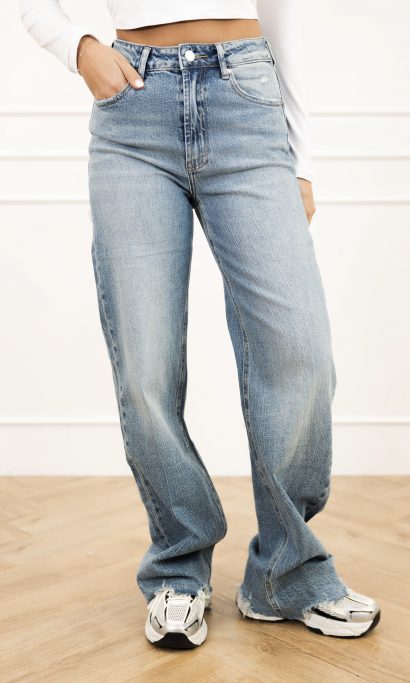 Aiva wide leg jeans donker blauw