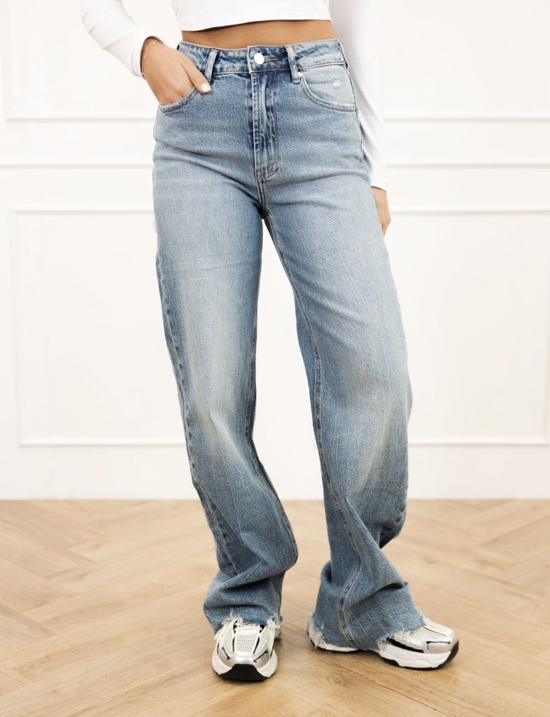 Aiva wide leg jeans donker blauw