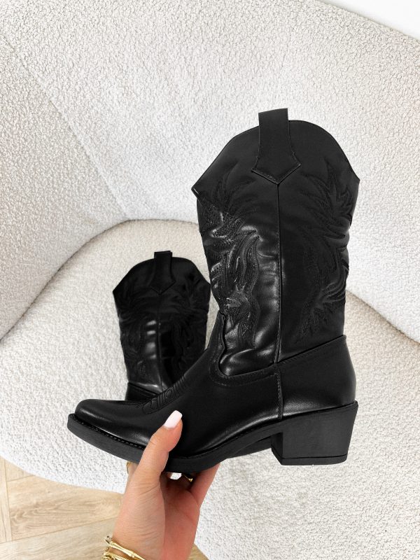 Monica western boots zwart