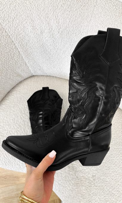 Monica western boots zwart