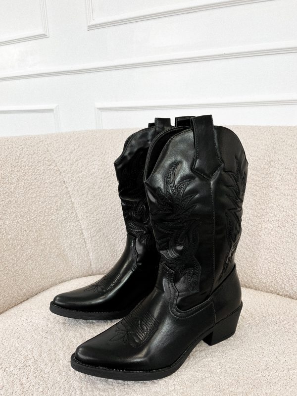 Monica western boots zwart