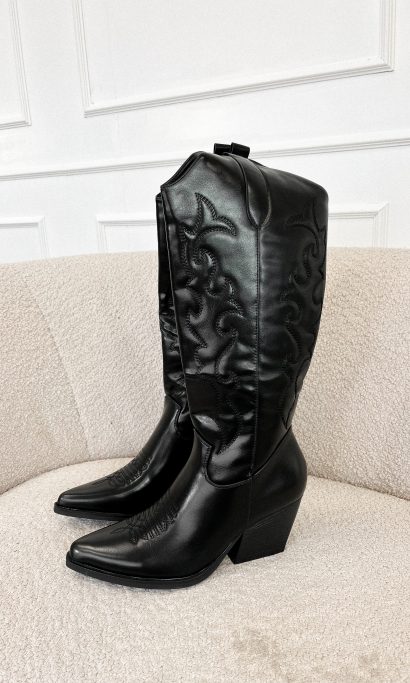 Siska western boots zwart