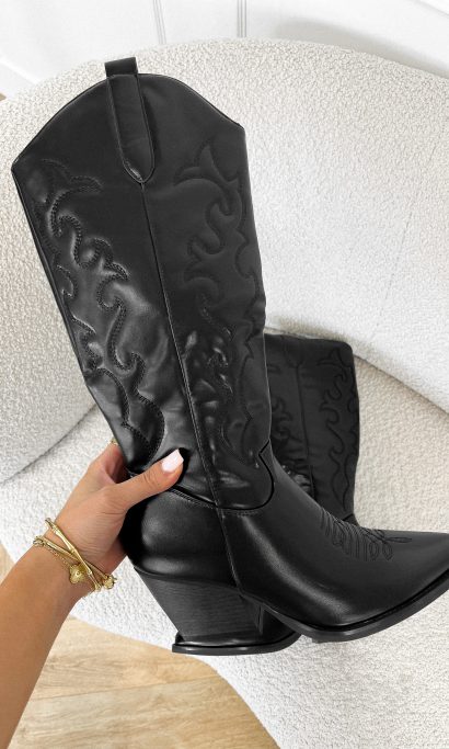 Siska western boots zwart