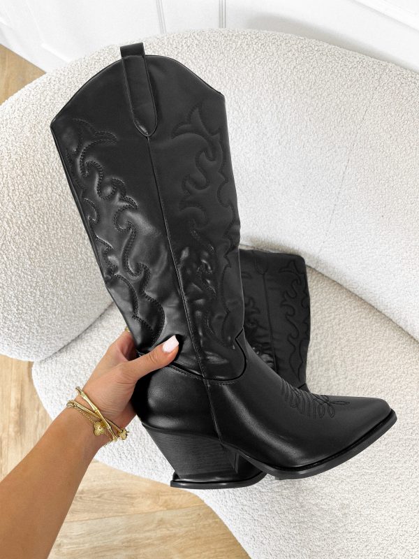 Siska western boots zwart