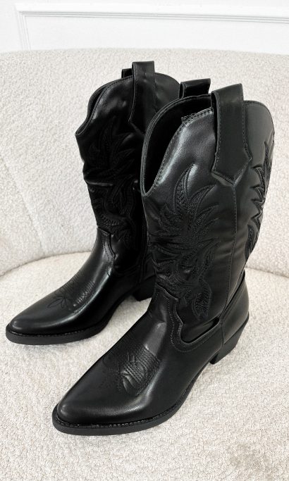 Monica western boots zwart