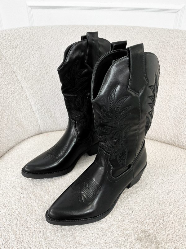 Monica western boots zwart