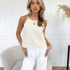 Jula pailletten top beige