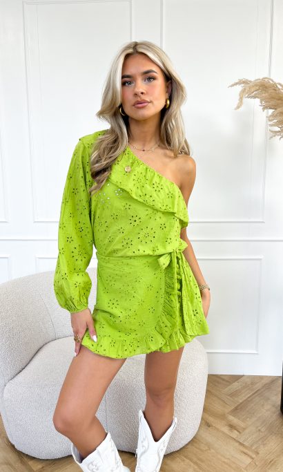 Serra one shoulder top groen