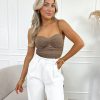 Lottie strass body bruin