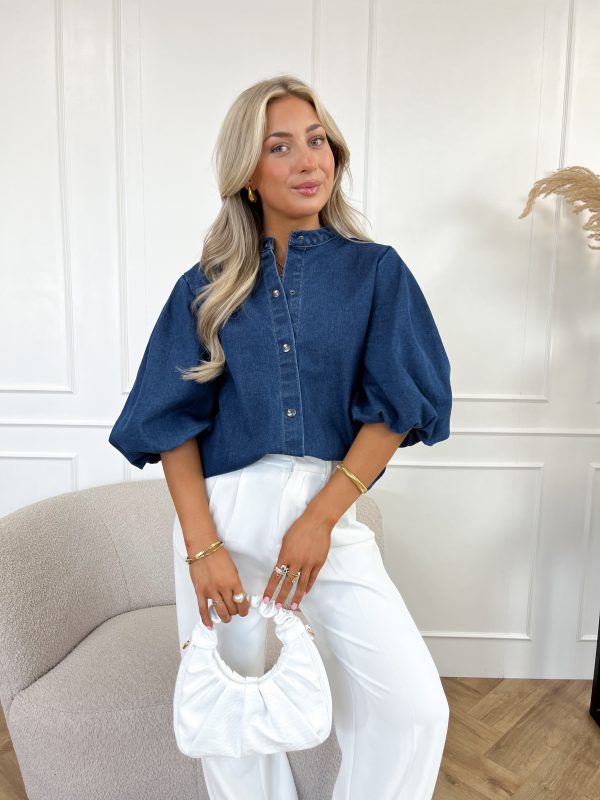 Elle spijkerblouse blauw