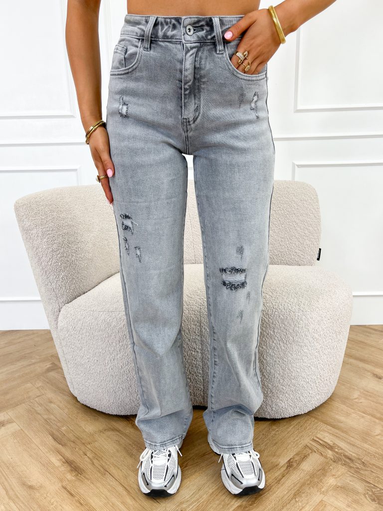 Jessa wide leg jeans grijs