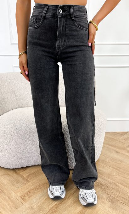 Scottie wide leg jeans donkergrijs