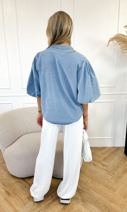 Elle spijkerblouse licht blauw