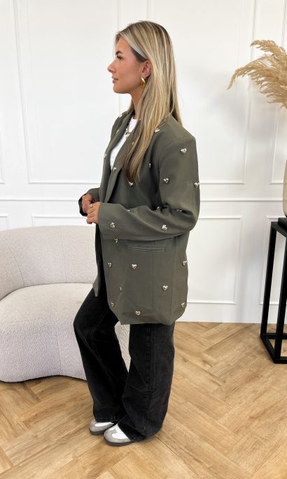 Caya hartjes blazer taupe