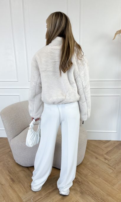 Daya faux fur jas off white