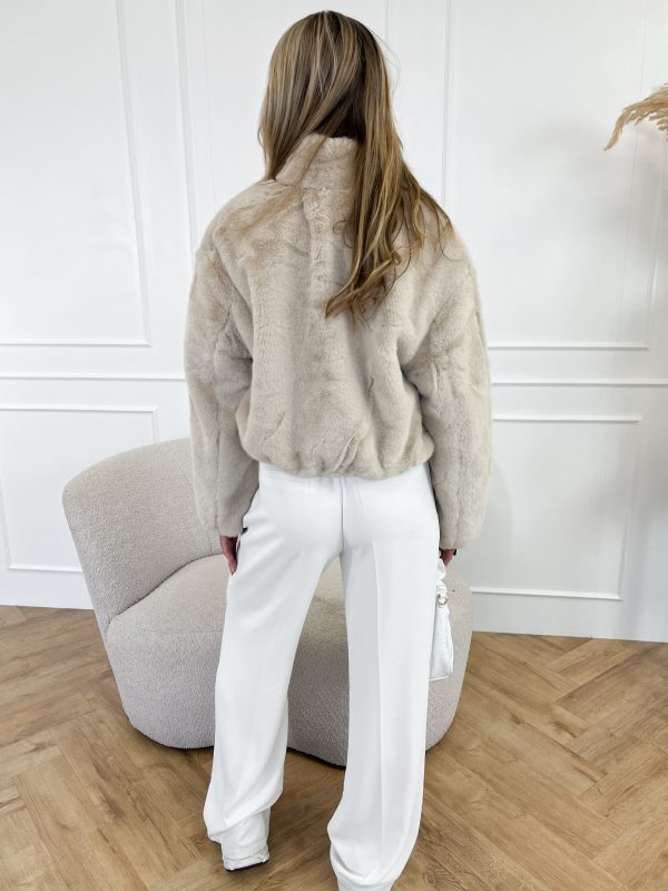 Daya faux fur jas beige