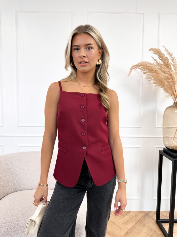 Niya gilet bordeaux rood