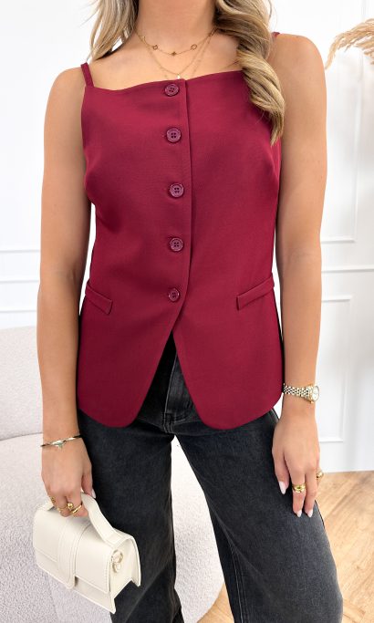 Niya gilet bordeaux rood