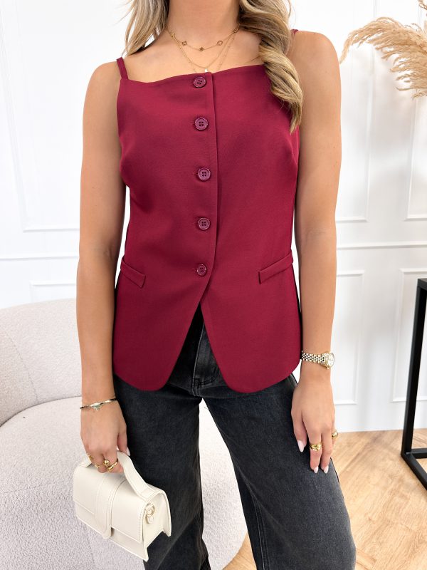 Niya gilet bordeaux rood