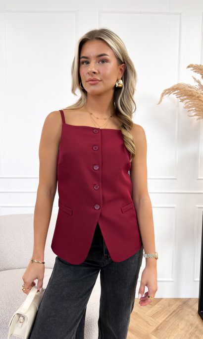 Niya gilet bordeaux rood