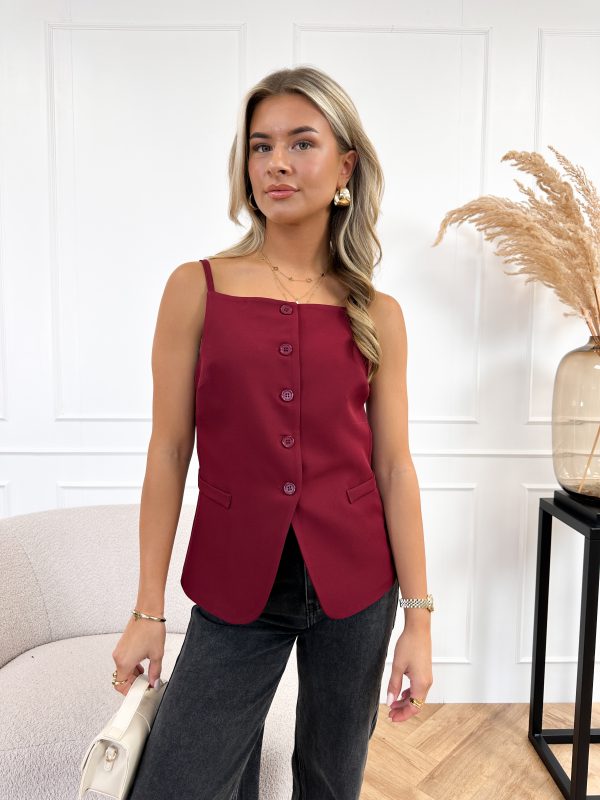 Niya gilet bordeaux rood