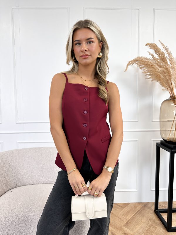 Niya gilet bordeaux rood