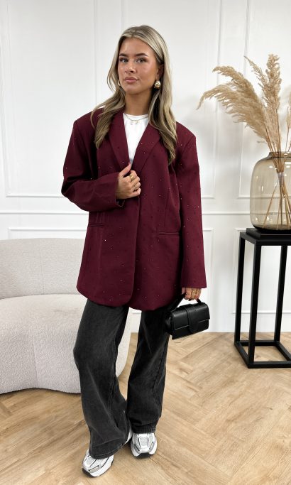 Marie strass blazer bordeaux