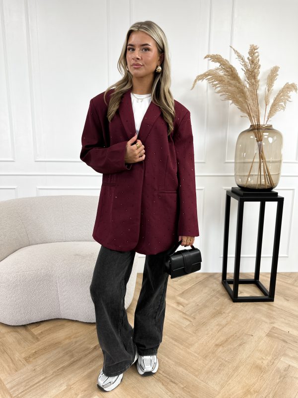 Marie strass blazer bordeaux