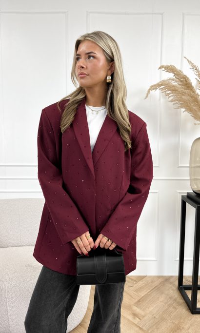 Marie strass blazer bordeaux