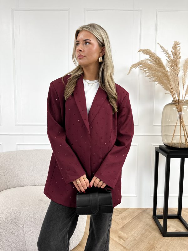 Marie strass blazer bordeaux