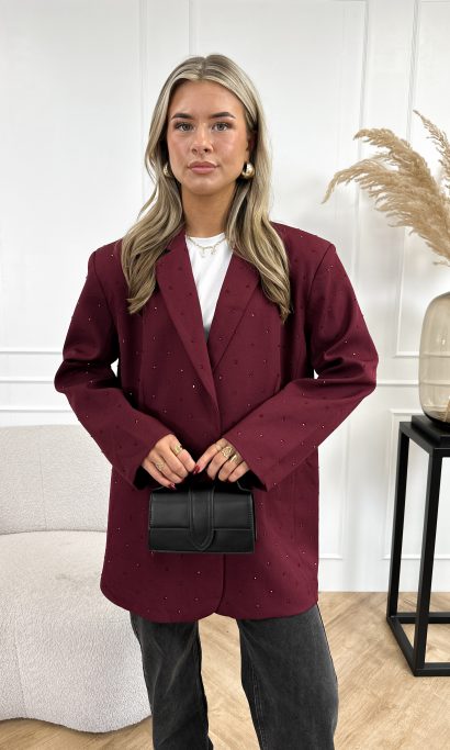 Marie strass blazer bordeaux