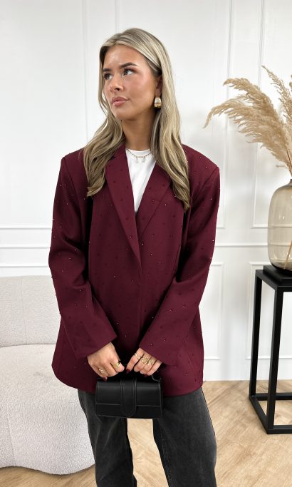 Marie strass blazer bordeaux