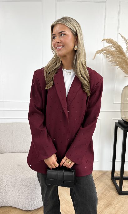 Marie strass blazer bordeaux