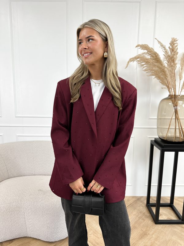 Marie strass blazer bordeaux