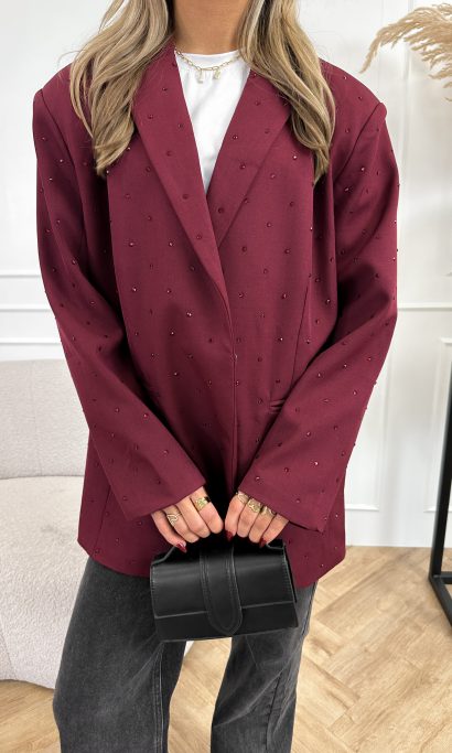 Marie strass blazer bordeaux